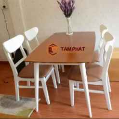 Bộ Bàn Ăn 4 Ghế màu trắng