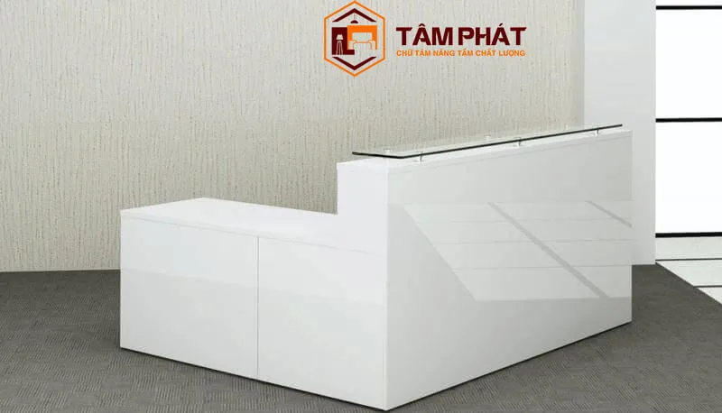 Quầy lễ tân chữ L QLT-006MDF