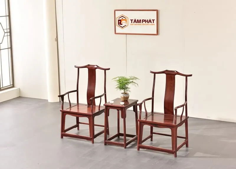 Cặp 3 ghế tai quan gỗ Hương cao cấp TRA-0011H