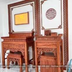 Bàn thờ Phật và Gia tiên có thiết kế ngăn kéo tiện lợi.