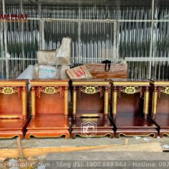 Mẫu bàn thờ Ông Địa Thần Tài nhũ vàng đẹp BTT-30024.
