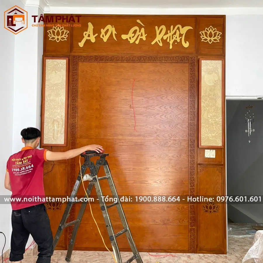 Tâm Phát thi công mẫu phòng thờ đẹp BT-1066.