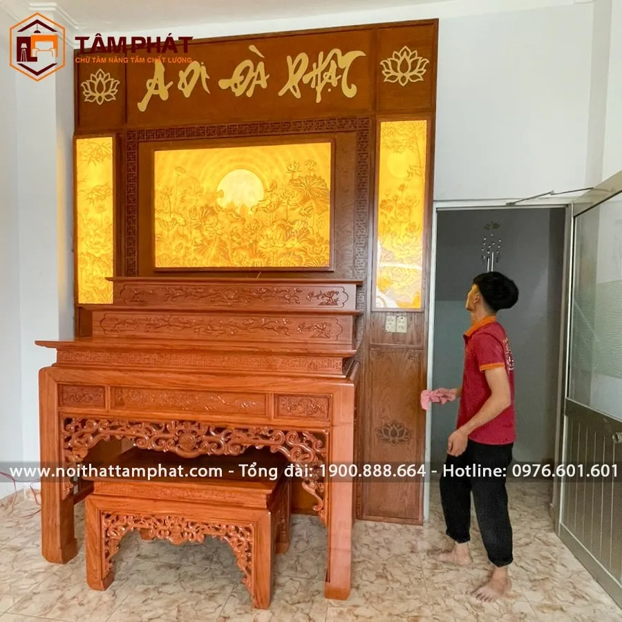 Không gian thờ BT-1066 toát lên vẻ đẹp sang trọng, trang nghiêm.