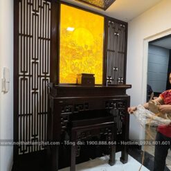 Tranh trúc chỉ liên hoa trang trí phòng thờ BT-1071.
