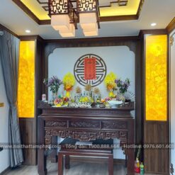 Tổng quan phòng thờ BT-1065 hiện đại, phù hợp với mọi không gian nhà cửa.