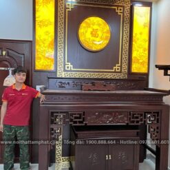 Tranh trúc chỉ trang trí không gian thờ thêm ấm cúng, linh thiêng.