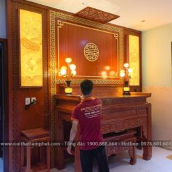 Thiết kế phòng thờ Bt-1064 hài hòa, chuẩn phong thủy.
