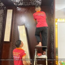 Thi công phòng thờ Hoàng Tài Bảo Thiên đẹp BT-1081.