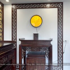 Mẫu bàn thờ Phật đơn giản hiện đại kèm tủ cơm nhỏ.