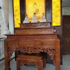 Bàn thờ tam cấp thờ Phật và gia tiên gỗ Hương cao cấp BT-1101