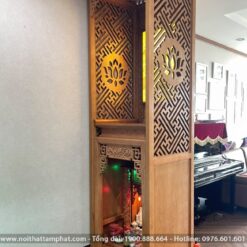 Bàn thờ kích thước nhỏ gọn, phù hợp với không gian nhà cửa hạn chế.