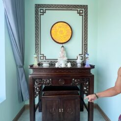 Bàn thờ kèm viền trang trí đơn giản mẫu BT-1112