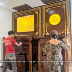 Phòng thờ thiết kế đẹp với phong cách hiện đại.