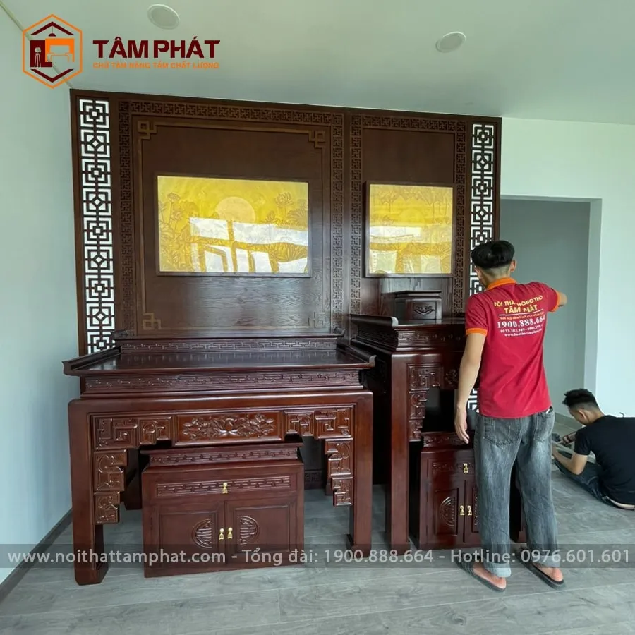 Tâm Phát nhận thiết kế thi công phòng thờ trọn gói.