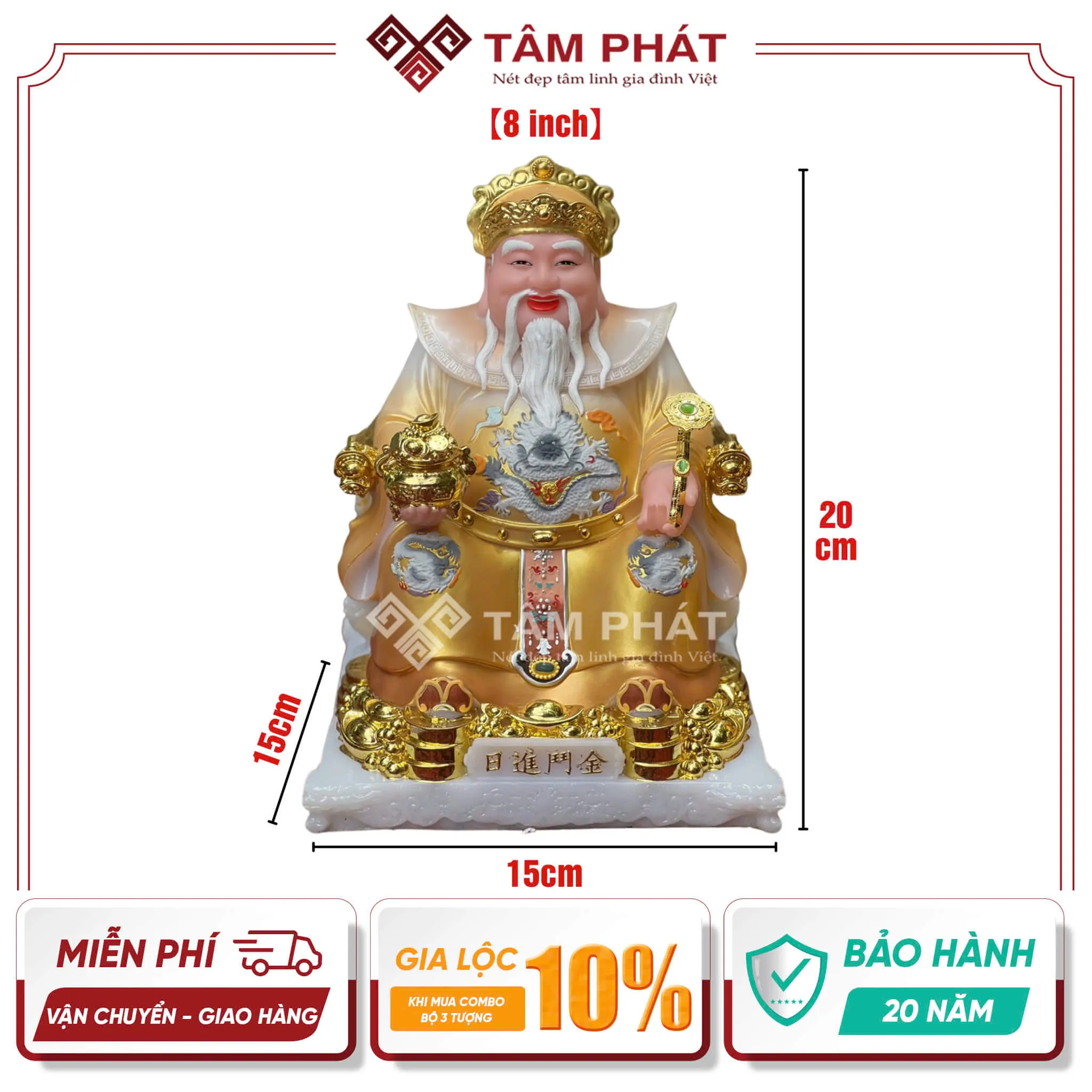 Tượng làm từ chất liệu đá cao cấp có độ bền cao.