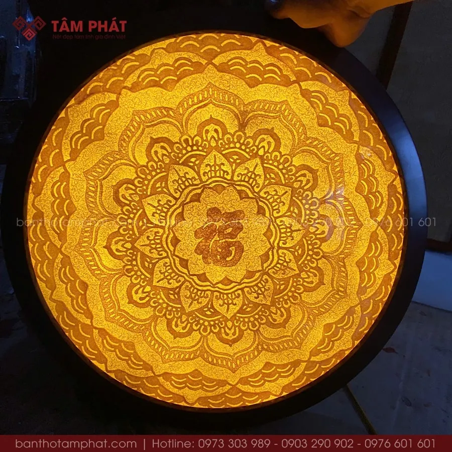 Mẫu tranh trúc chỉ Mandala chữ Phúc sang trọng.