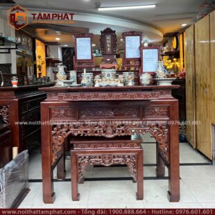Bàn thờ Như Ý nhị cấp có ngăn kéo mẫu BT-1221