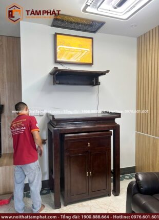 Bố trí đơn giản, tiết kiệm chi phí và tối ưu không gian thờ tự.