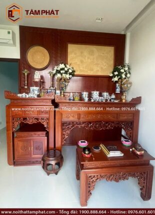 Bài trí chuẩn phong thủy, dễ dàng thờ tự.