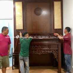 Tâm Phát thi công hoàn thiện phòng thờ BT-1219 bám sát thực tế khuôn viên thờ tự.