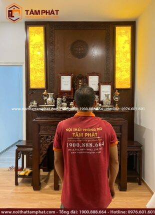 Tâm Phát nhận thiết kế thi công mọi công trình phòng thờ trên toàn quốc, có chế độ bảo hành lâu năm.