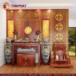 Phòng thờ Gia Tiên và Thần Tài sang trọng mẫu BT-1217