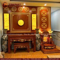 Bản vẽ 3D như nào thực tế y như vậy, hài hòa và nổi bật với không gian thờ BT-1217.