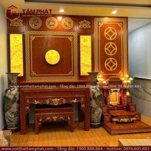 Bản vẽ 3D như nào thực tế y như vậy, hài hòa và nổi bật với không gian thờ BT-1217.