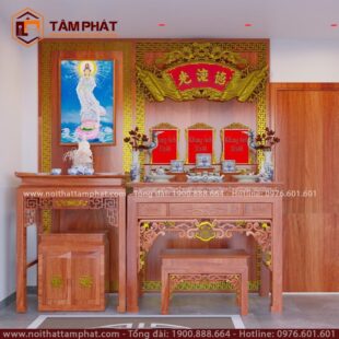 Phòng thờ gỗ hương đẳng cấp mẫu BT-1215
