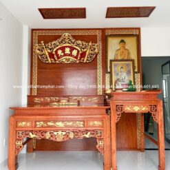 Bàn thờ Phật cao hơn bàn thờ gia tiên, tránh phạm húy đến thần linh.
