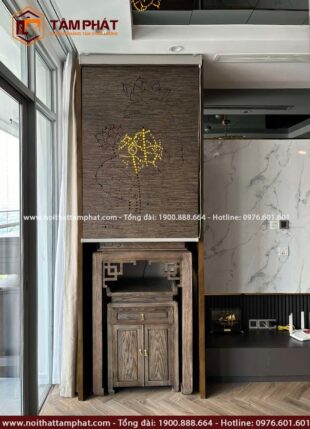 Nhận thiết kế thi công phòng thờ BT-1228 trọn gói theo yêu cầu gia chủ.