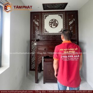 Phòng thờ Gia Tiên nhà phố hiện đại mẫu BT-1224