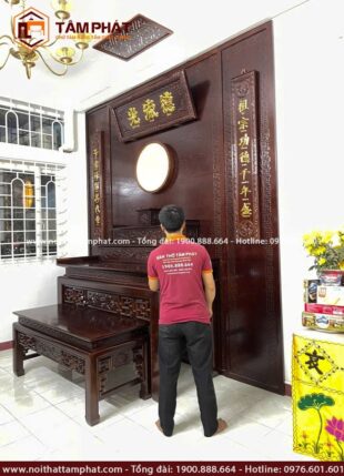 Tâm Phát nhận đặt đóng và thi công phòng thờ theo yêu cầu.