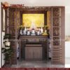Phòng thờ gỗ hương cao cấp kèm ốp vách kín đáo mẫu BT-1222