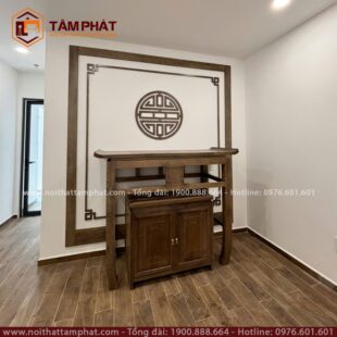 Phòng thờ gỗ sồi đơn giản mẫu BT-1223