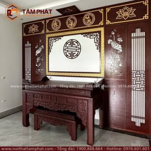 Tùy diện tích, nhu cầu và vật phẩm trang trí đi kèm mà không gian phòng thờ được tùy chỉnh phù hợp.