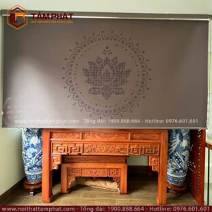 Phòng thờ kèm rèm che đẹp mẫu BT-1232