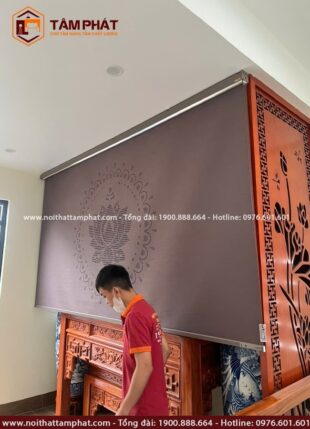 Toàn bộ phòng thờ được Tâm Phát thi công hoàn thiện kỹ càng, chi tiết.
