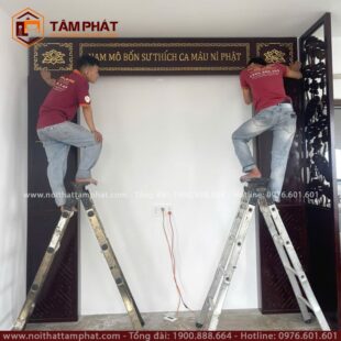Thi công phòng thờ BT-1231 chuyên nghiệp, nhanh chóng, kỹ càng.