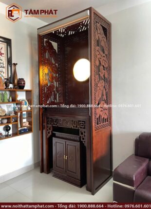 Tâm Phát nhận đặt đóng, sản xuất bàn thờ, vách ngăn, rèm che theo yêu cầu.