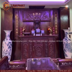 Tủ thờ Gia Tiên đẹp bố trí tại phòng khách mẫu BT-1233