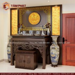 Thiết kế phòng thờ BT-1240 ưu tiên sự sang trọng, trang nghiêm.