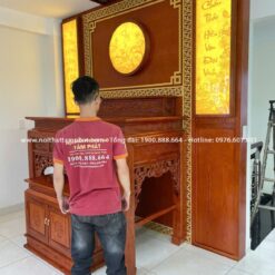 Thiết kế phòng thờ BT-1240 linh hoạt theo nhiều kích thước và phong cách phòng thờ khác nhau.