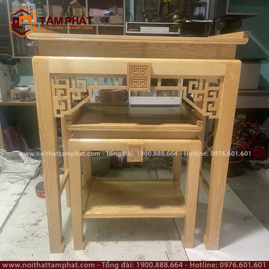 Bàn thờ đứng gỗ sồi sang trọng mẫu BT-1251