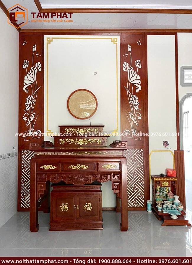 Mẫu phòng thờ BT-1248 được thiết kế theo diện tích và nhu cầu sử dụng của từng gia đình.